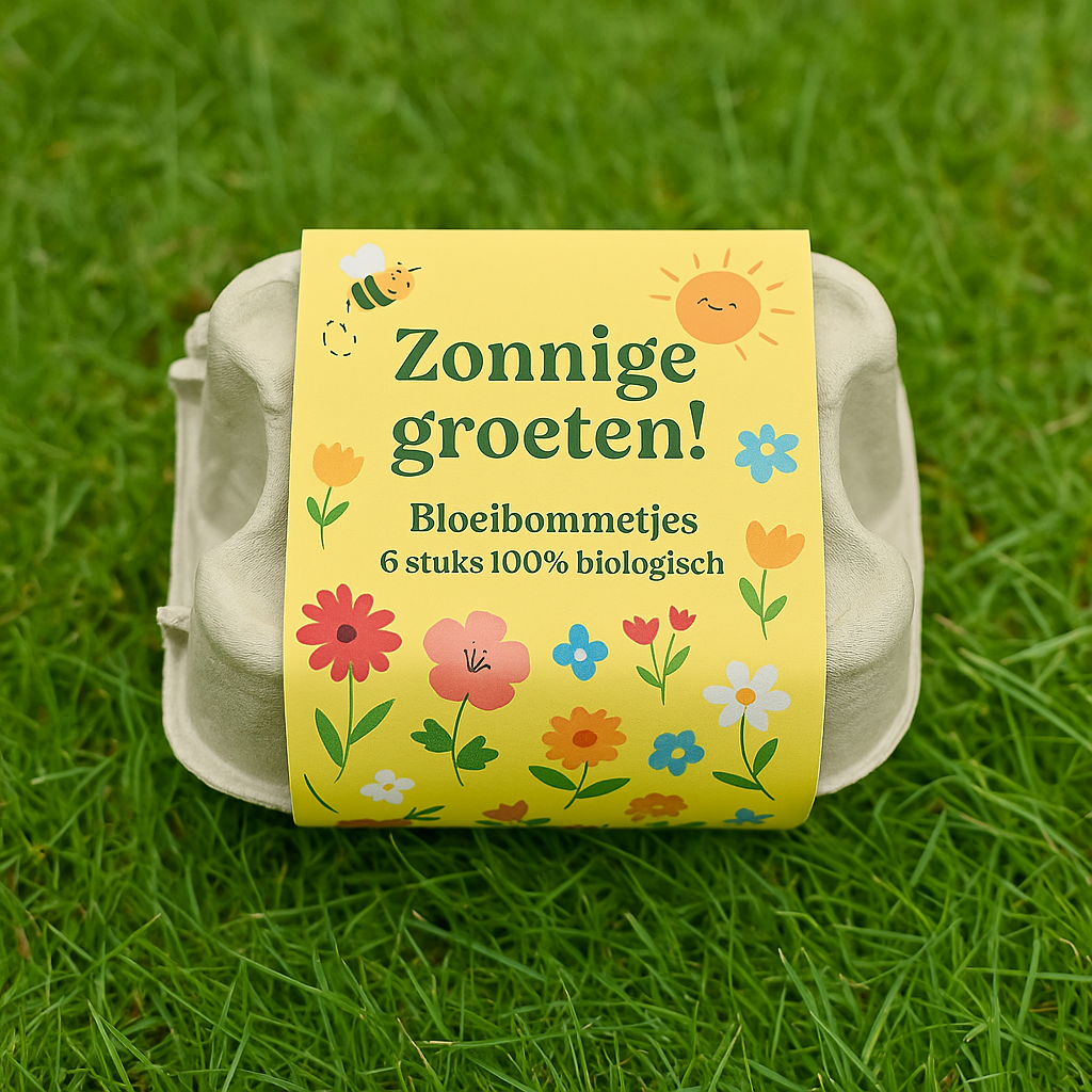 Zonnige Groeten BloeiBommetjes – 6 stuks 100% Biologische Bijen- & Hommelmix