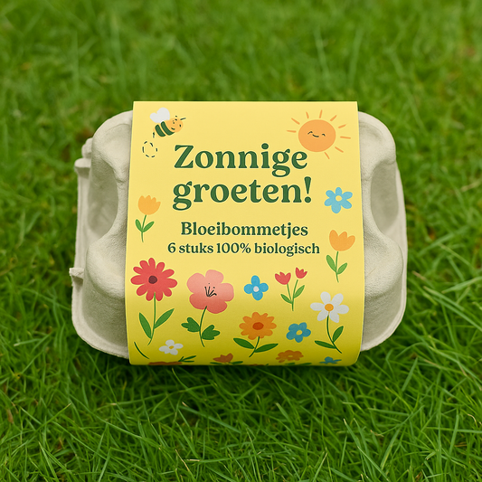 Zonnige Groeten BloeiBommetjes – 6 stuks 100% Biologische Bijen- & Hommelmix